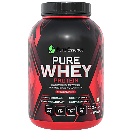 Pure Nutrition  Pure Whey Protein Powder For Muscle Mass & Bone strength - Chocolate Cream Flavour, 2 kg  