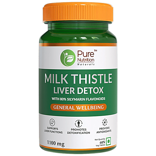 Buy Pure Nutrition Milk Thistle Liver Detox Supplement For General Wellbeing With 80