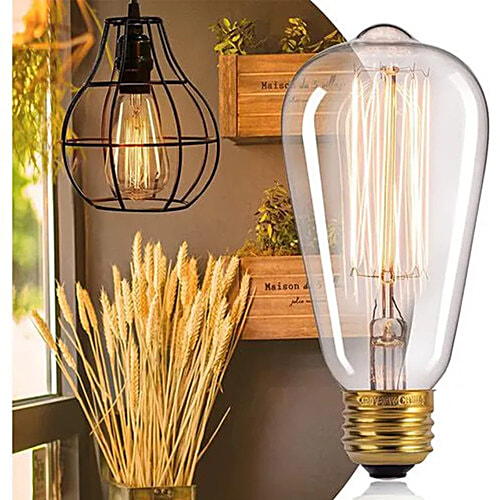 Desidiya Filament Antique Glass Light Bulb - Vintage Edison, Tungsten E27, 8 Watt, Provides Warm Light, For Home Decor, 1 pc