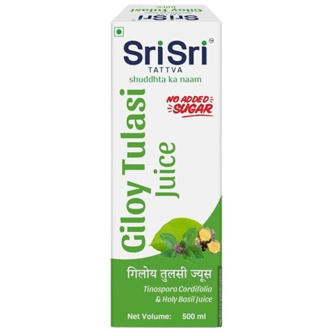 Sri Sri Tattva Giloy Tulasi Juice - No Added Sugar, 500 ml 