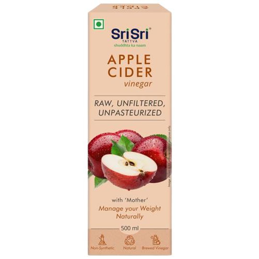 Sri Sri Tattva Apple Cider Vinegar Juice - Raw, Unfiltered, Unpasteurized, Natural & Brewed, 500 ml 