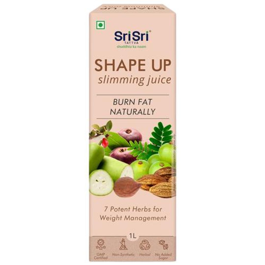 Sri Sri Tattva Shape Up Slimming Juice - 7 Potent Herbs For Weight Management, Burns Fat, 1 L 