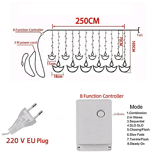 Lexton 12 Diya Light - Big & Small Diyas, Flashing Modes, Multicolour, For Home Decor, Festivals, 1 pc