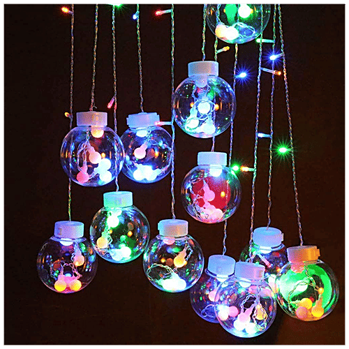 Lexton 12 Balls Multicolour Light, 1 pc  Big & Small Balls, Flashing Modes, For Home Decor, Festive Decoration