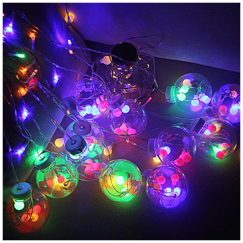 Lexton 12 Balls Multicolour Light, 1 pc  Big & Small Balls, Flashing Modes, For Home Decor, Festive Decoration