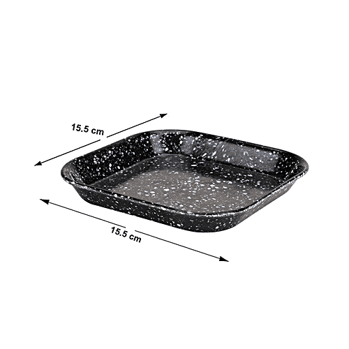DP Square Snack Tray - Black Dot, Melamine, 1 pc (Set of 2)