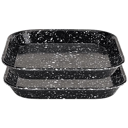 DP Square Snack Tray - Black Dot, Melamine, 1 pc (Set of 2)