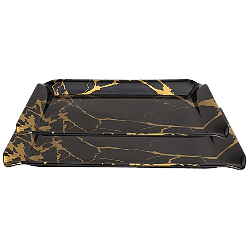 Buy DP Coral Serving Tray Set Black Marble, Rectangle, Melamine
