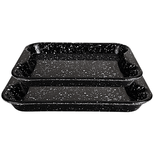Buy DP Lorex Serving Tray Set Black Dot, Rectangle, Melamine Online