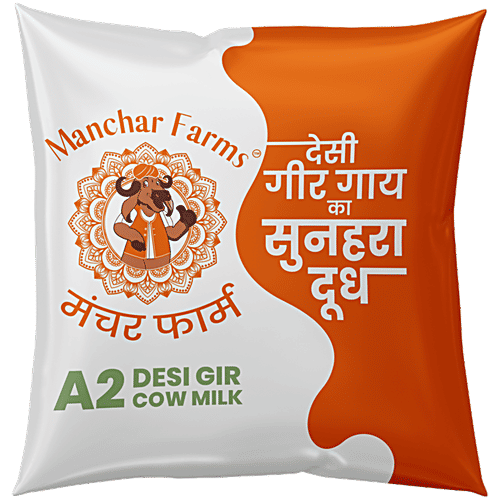 Buy Manchar Farms A2 Desi Gir Cow Milk Rich In Protein, Thick, Creamy