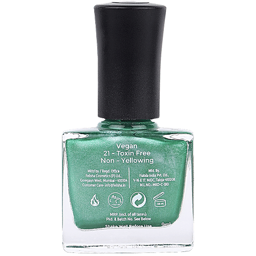 Color Fx Twilight Metallic Matt Nail Enamel - Non-Toxic & Yellowing, Long Lasting, 9 ml Green Gel - 159