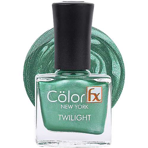 Color Fx Twilight Metallic Matt Nail Enamel - Non-Toxic & Yellowing, Long Lasting, 9 ml Green Gel - 159
