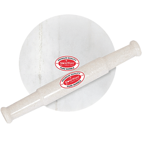 Stoneware Premium Pure Marble Chakla Belan Combi Set - Jointless, Waterproof, 23 & 30 cm, 2 pcs