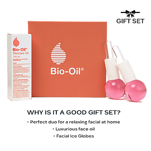 Bio-Oil Bio-Oil Face Massage Gift Set - Original, With Ice Globes, For Skin Tigetning & Depuffing, 125 ml
