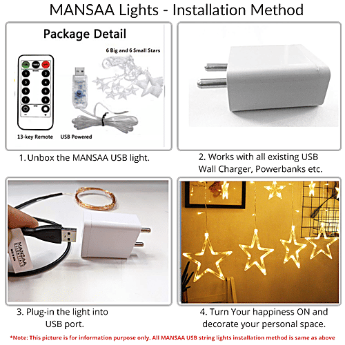 Buy MANSAA 115 Leds Star String Lights With Flashing Modes, Remote