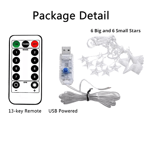 Mansaa 115 LEDs Star String Lights With Flashing Modes For Home Decor - Remote & USB Adapter, 1.8 M, Multicolour, 1 pc Festive, Christmas