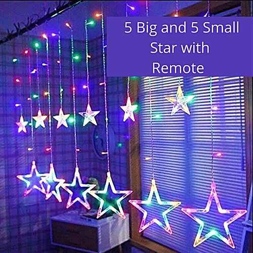 Mansaa 115 LEDs Star String Lights With Flashing Modes For Home Decor - Remote & USB Adapter, 1.8 M, Multicolour, 1 pc Festive, Christmas