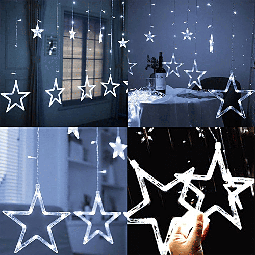 Mansaa 115 LEDs Star String Lights For Home Decor - With Flashing Modes, Remote & USB Adapter, 1.8 M, Cool White, 1 pc