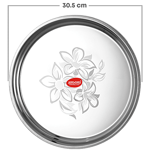 Jensons Stainless Steel Full Plates - Strong, Durable, Lightweight, Dishwasher Safe, 30 cm, 2 pcs