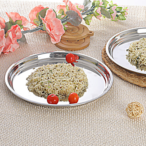 Jensons Stainless Steel Full Plates - Strong, Durable, Lightweight, Dishwasher Safe, 30 cm, 2 pcs