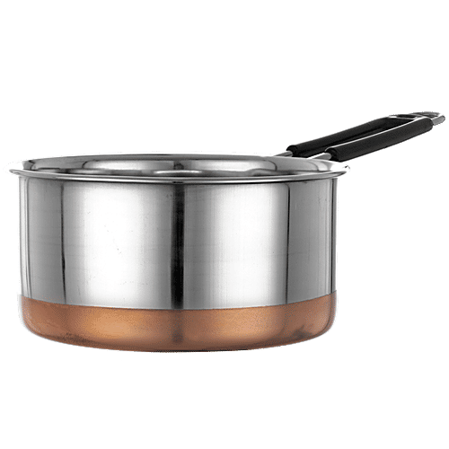 Jensons Stainless Steel Copper Bottom Sauce Pan - Strong, Durable, Heat Resistant, 18 cm, 1 pc  