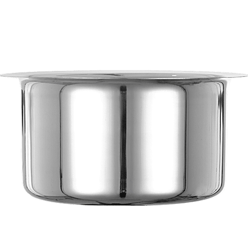 Jensons Stainless Steel Flat Bottom Tope - Strong, Durable, Induction Base, Silver, 1 L  