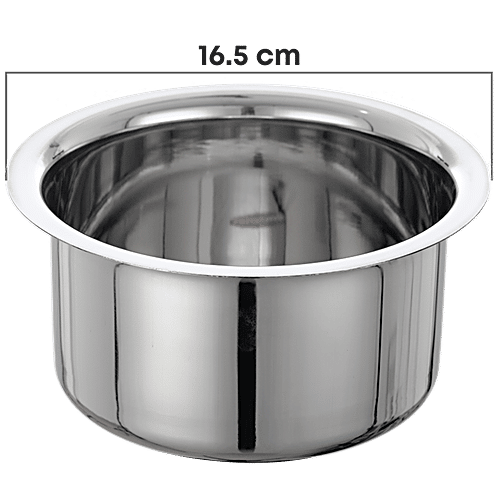 Jensons Stainless Steel Flat Bottom Tope - Strong, Durable, Induction Base, Silver, 1 L  