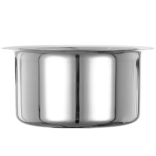 Jensons Stainless Steel Flat Bottom Tope - Strong, Durable, Induction Base, Silver, 1.5 l  