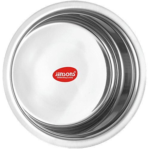 Jensons Stainless Steel Flat Bottom Tope - Strong, Durable, Induction Base, Silver, 1.5 l  