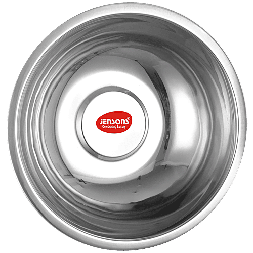 Jensons Heavy Gauge Stainless Steel Solid Mixing Bowl - 21 cm, Lightweight, Silver, 1 pc  