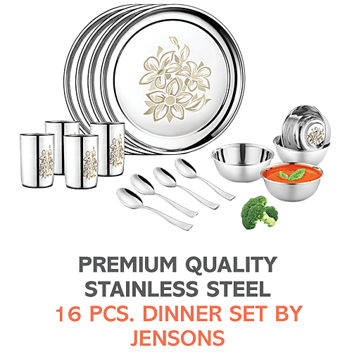 Buy Jensons Daisy Dinner Set Stainless Steel, Durable, Rustproof