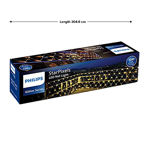 Philips Starpixels 108 LEDs Net Light - 9W, 10 Ft, Bright, Warm White, For Home Décor, Festive, Diwali, 1 pc  