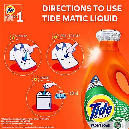 Buy Tide Matic Liquid Detergent Front Load, Removes Stains & Gives
