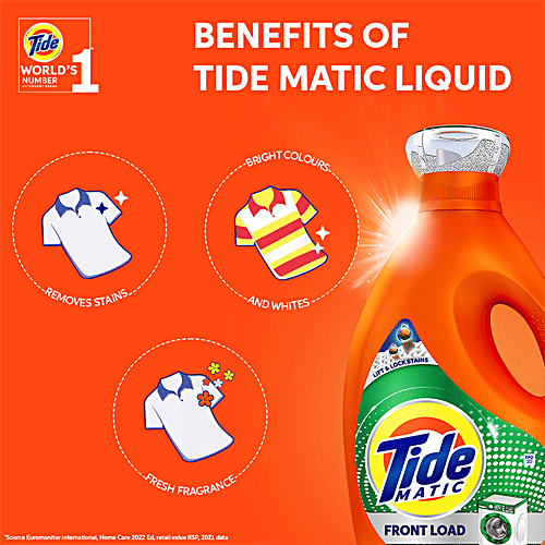 Buy Tide Matic Liquid Detergent Front Load, Removes Stains & Gives