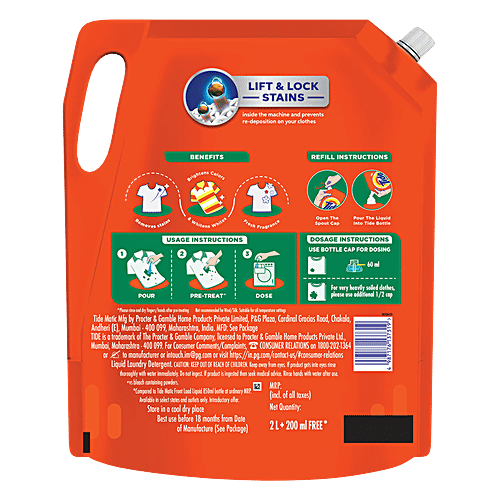 Buy Tide Matic Liquid Detergent Front Load, Removes Stains & Gives