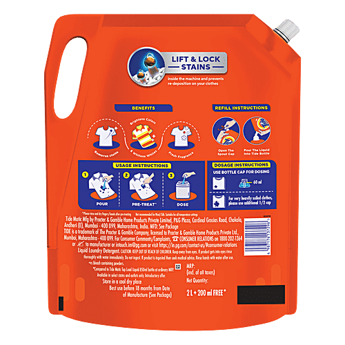 Buy Tide Matic Liquid Detergent Top Load, Removes Stains & Gives Fresh Fragrance Online at