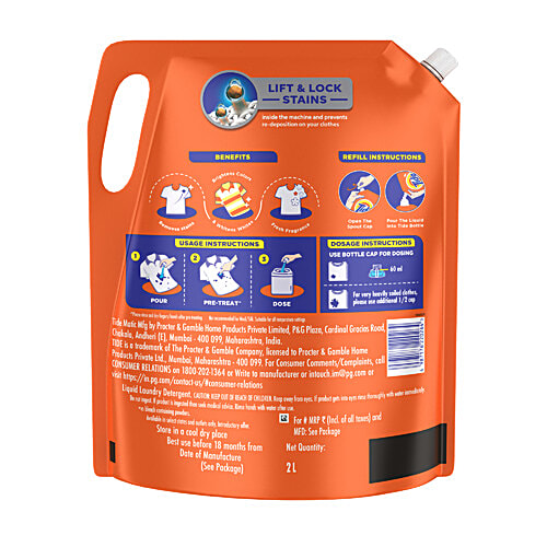 Tide Matic Liquid Detergent Top Load - Stain Removal In Washing Machine, 2 L  