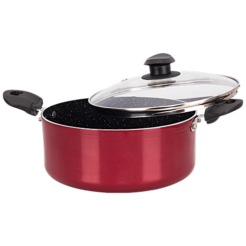 Buy Navrang Nonstick Stew Pot With Glass Lid, 220, Longlasting, Highly Durable, Sturdy Online