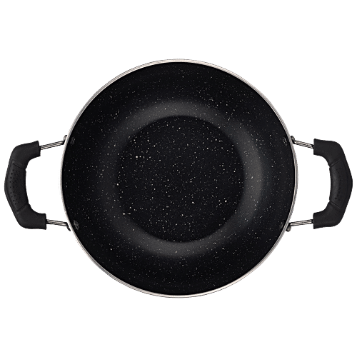 Navrang Aluminium Kadai - Non Stick, 23 cm, 2.2 mm, Bakelite Handle, 2.1 l  