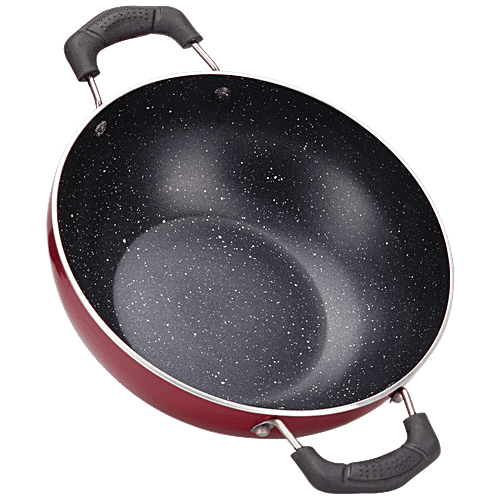 Navrang Aluminium Kadai - Non Stick, 23 cm, 2.2 mm, Bakelite Handle, 2.1 l  