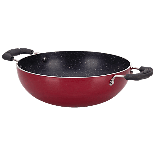 Navrang Aluminium Kadai - Non Stick, 23 cm, 2.2 mm, Bakelite Handle, 2.1 l  