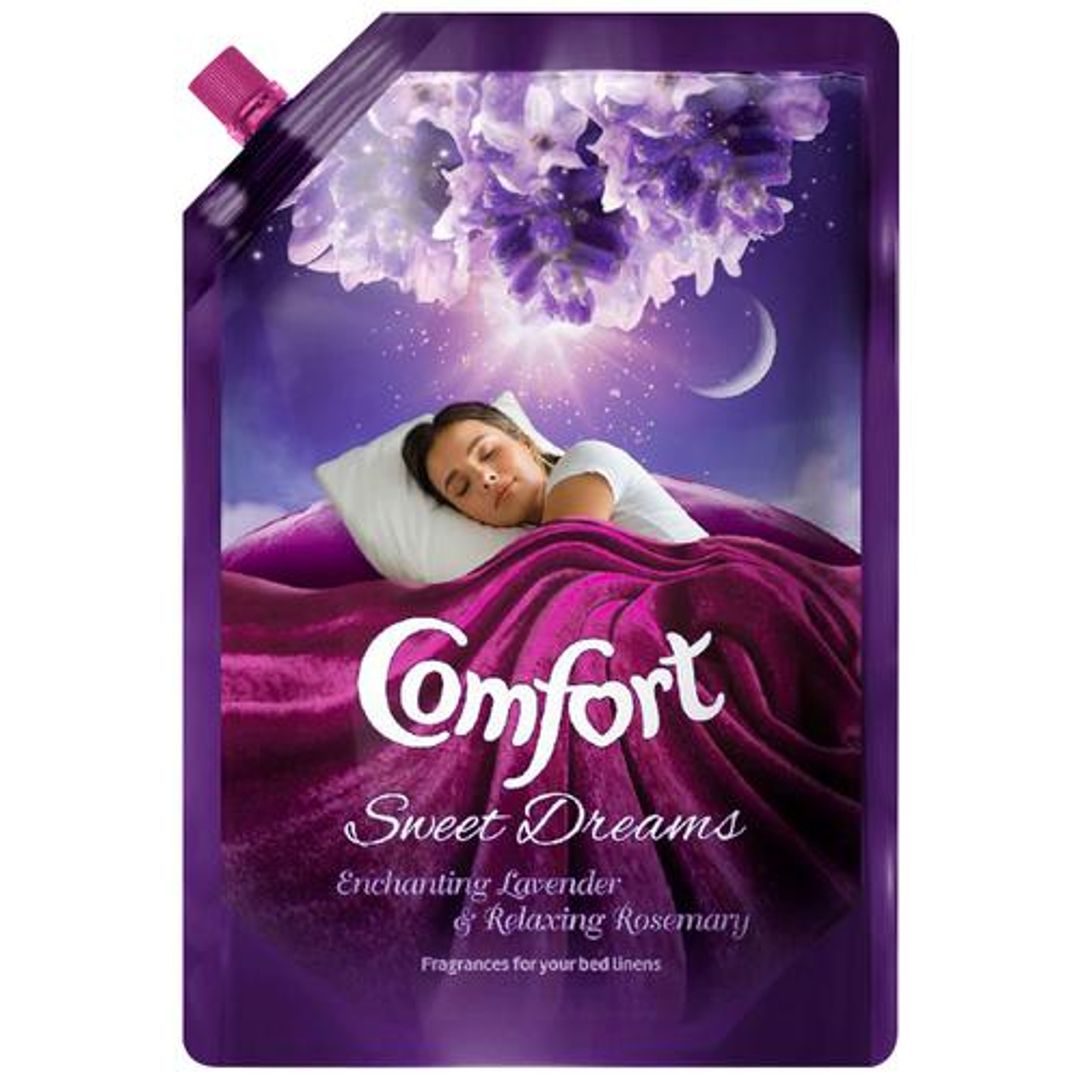 Comfort Sweet Dreams Fabric Conditioner - Anti-Bacterial, Soothing Fragrances For Bed Linens, 1 L Pouch