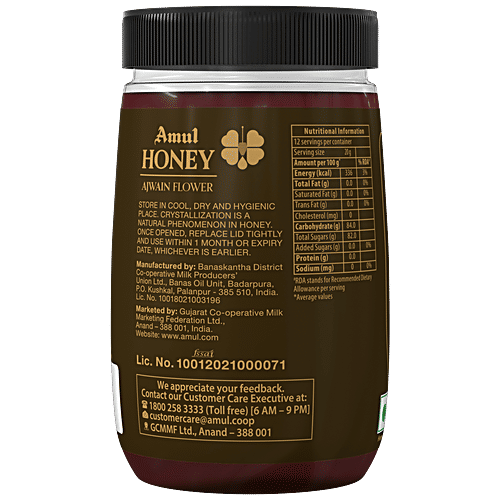Buy Amul Ajwain Flower Honey Pure, Natural Sweetener, Boosts Immune