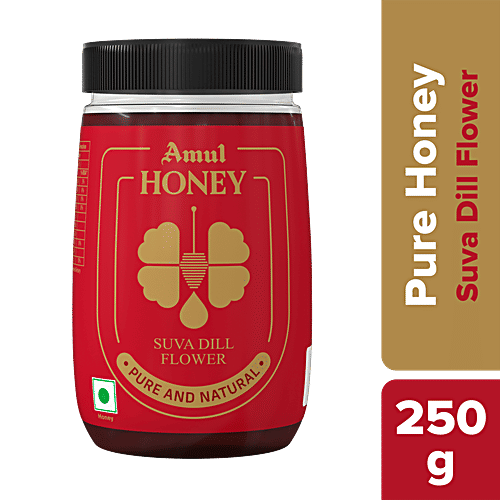 Amul Suva Dill Flower Honey - Pure, Natural Sweetener, Rich In Antioxidants, 250 g PET Jar 