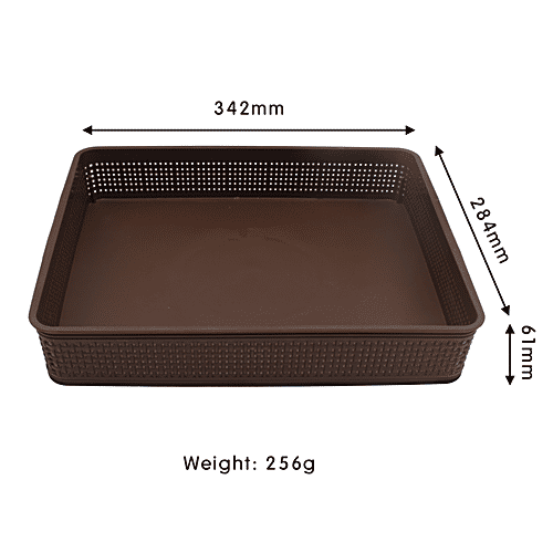 Jaycee Premium Tray - Plastic, Storage Box, For Multipurpose Use, Chocolate Brown, 10 pcs  