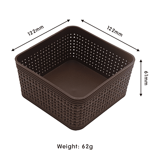 Jaycee Premium Tray - Plastic, Storage Box, For Multipurpose Use, Chocolate Brown, 10 pcs  