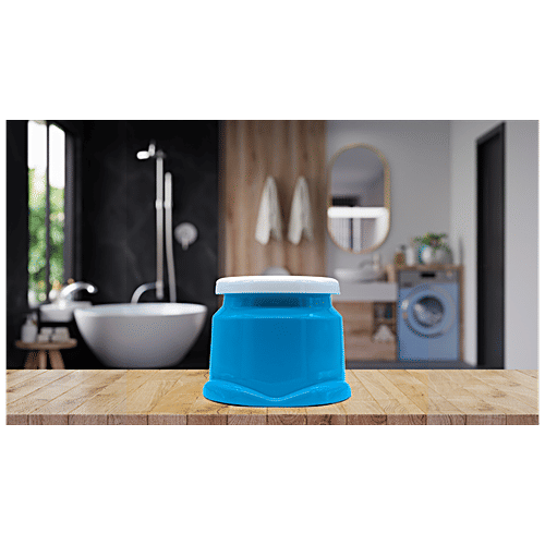 Jaycee Sit On Stool - 8.25" Height, Anti-Skid, Durable, Strong Top, Blue, 1 pc  