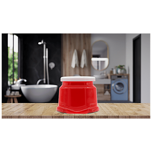 Jaycee Sit On Stool - 8.25" Height, Anti-Skid, Durable, Strong Top, Red, 1 pc  