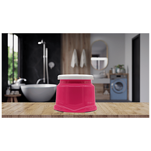 Jaycee Sit On Stool - 8.25" Height, Anti-Skid, Durable, Strong Top, Pink, 1 pc