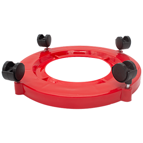 Jaycee Gas Cylinder Trolley - Premium Quality Plastic, Fits All Kitchen Cylinder, Red, 1 pc